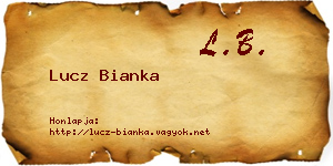 Lucz Bianka névjegykártya
